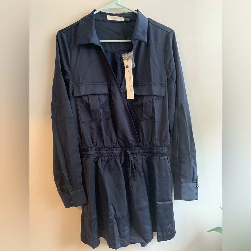 23. NWT Mustard Seed Navy Silky Romper